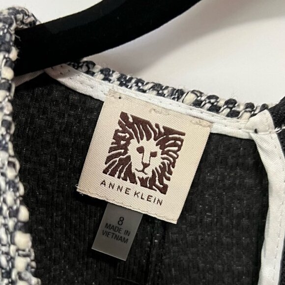 Anne Klein, Women's Wool Blend Tweed Mini Dress - Black/Gray. Size: 8. NWT - Picture 4 of 14
